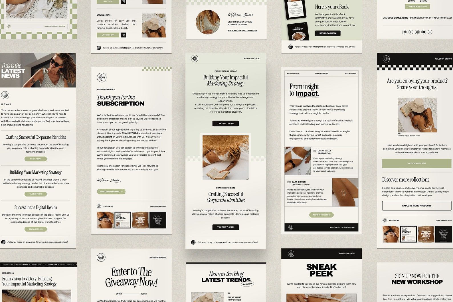 ADE – Email Newsletter Templates for Canva | Email Marketing. Newsletter Templates. Mailchimp Newsletter. Canva Templates. Email Template – Etsy