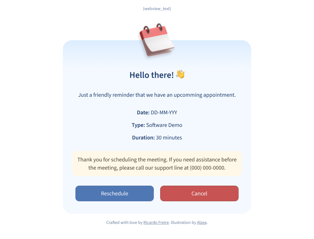 Appointment Alert Email Template