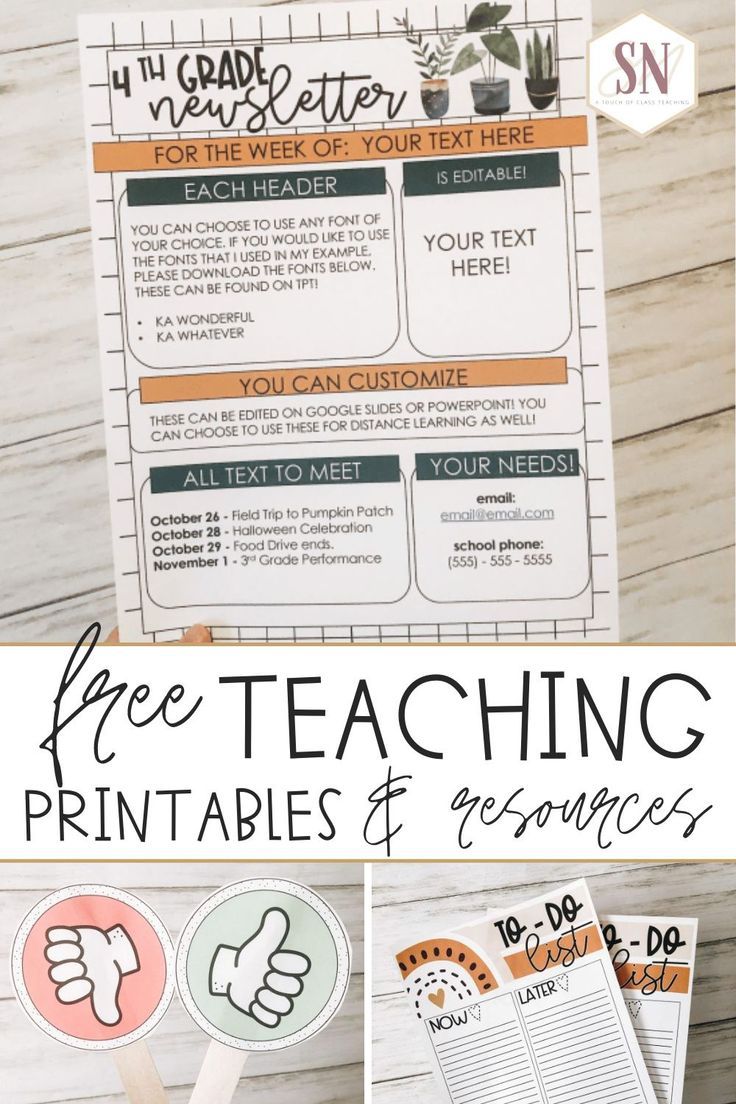 Free Teaching Printables and Resources in 2021 | Teaching printables, Classroom newsletter template,