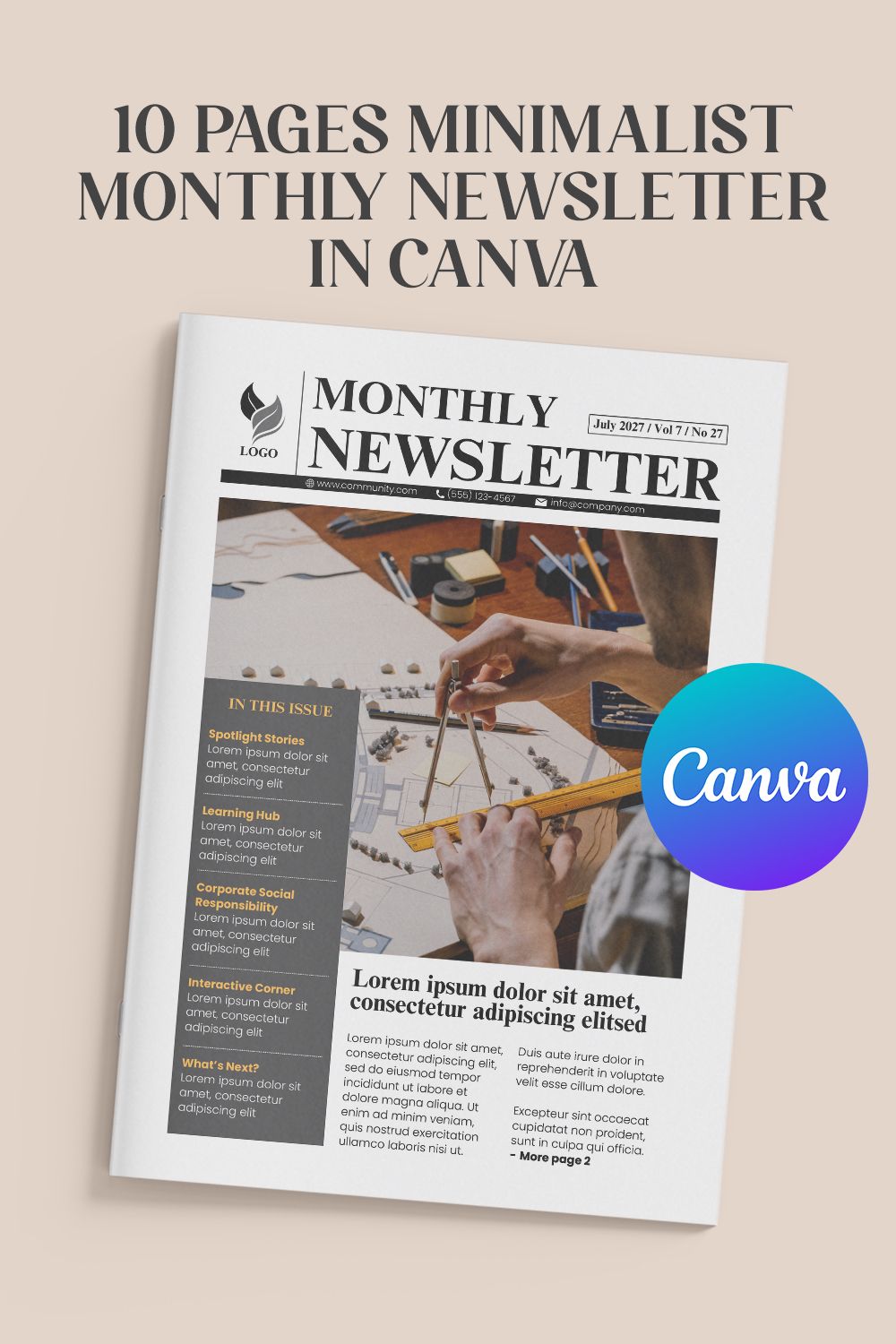 Minimalist Monthly Newsletter
