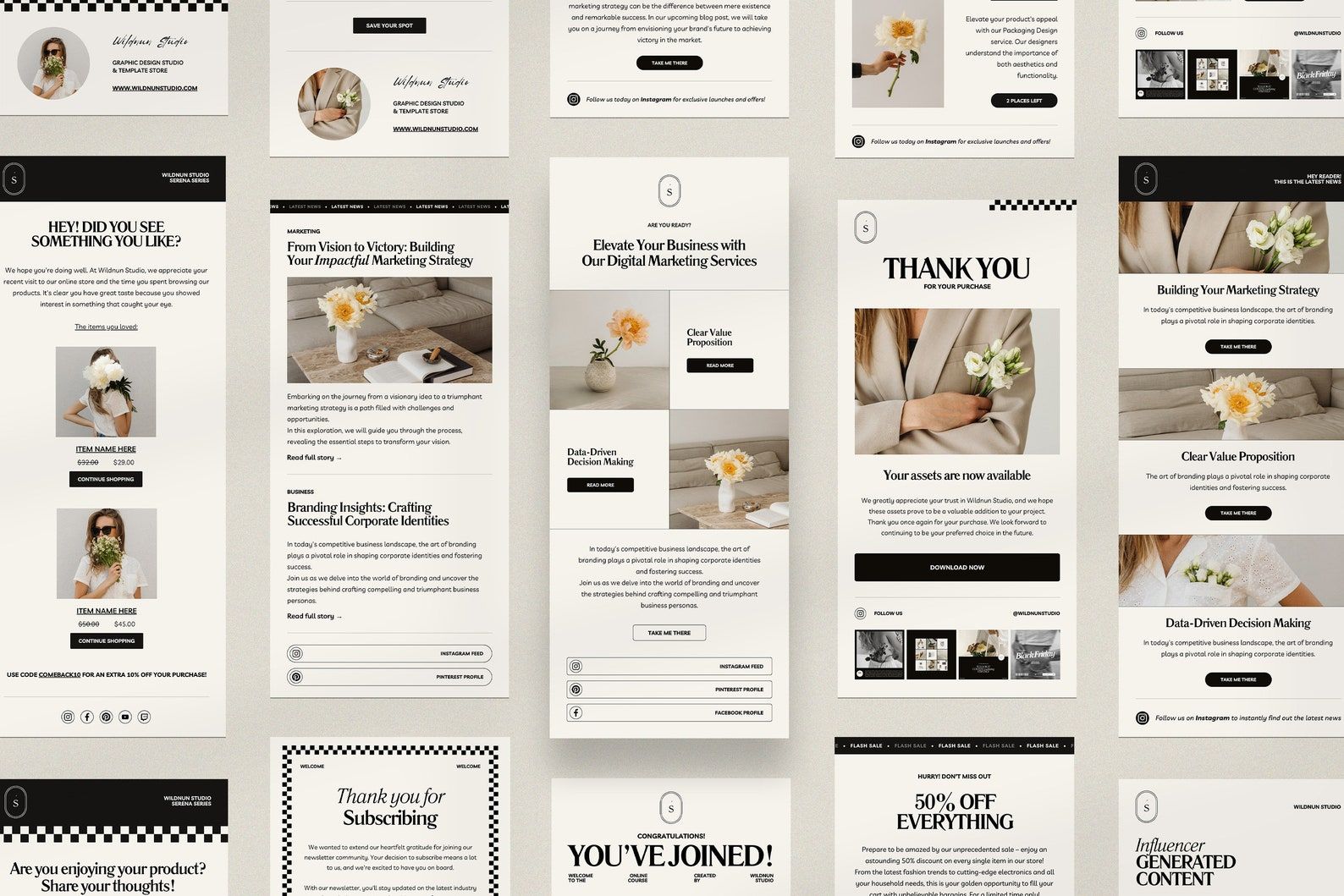 SERE – Email Newsletter Templates for Canva | Email Marketing. Newsletter Templates. Mailchimp Newsletter. Canva Templates. Email Template – Etsy