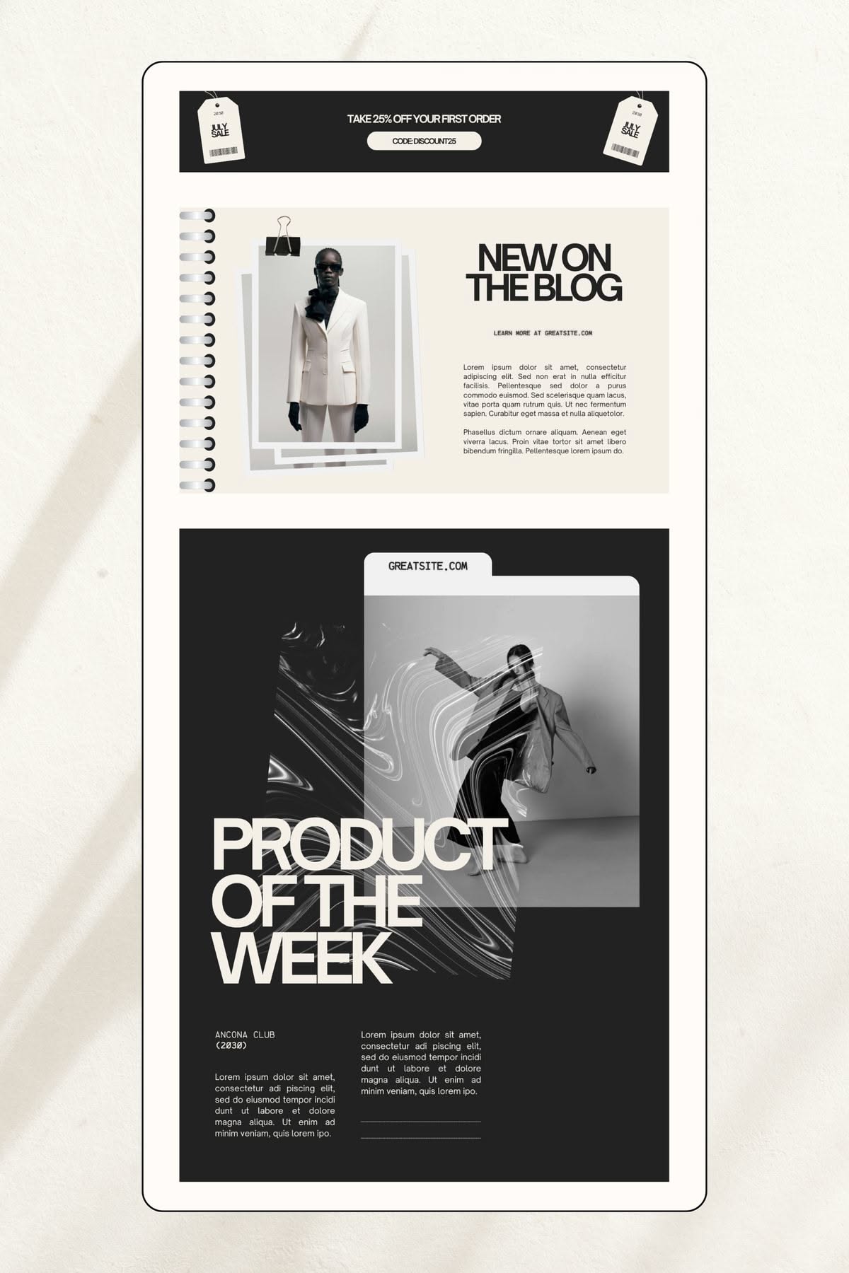 Email Marketing Template, Modern Newsletter Template, Mailing List Design, Canva