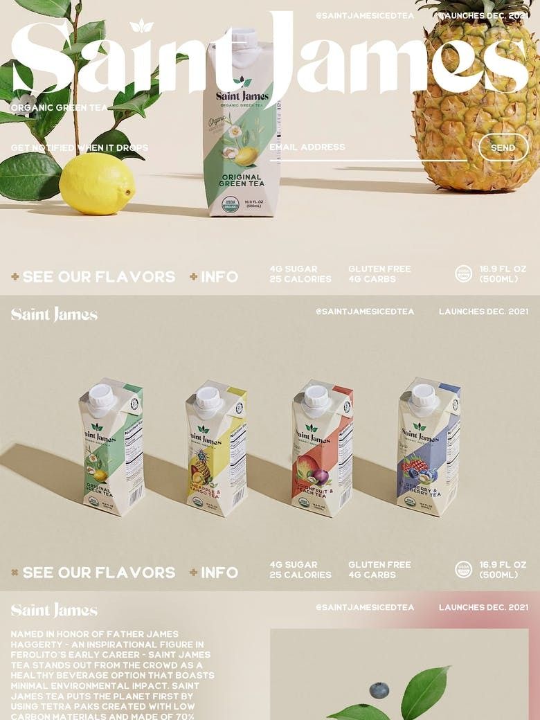 Saint James — One Page Website Award
