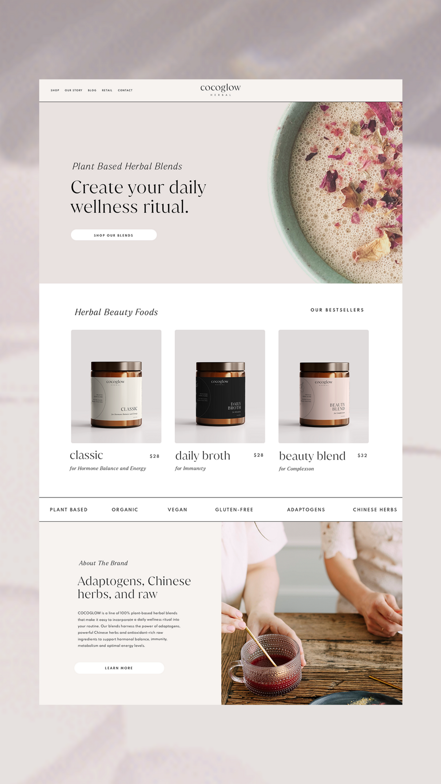 Natural, Modern and Feminine Brand and Web Design for a Wellness Brand