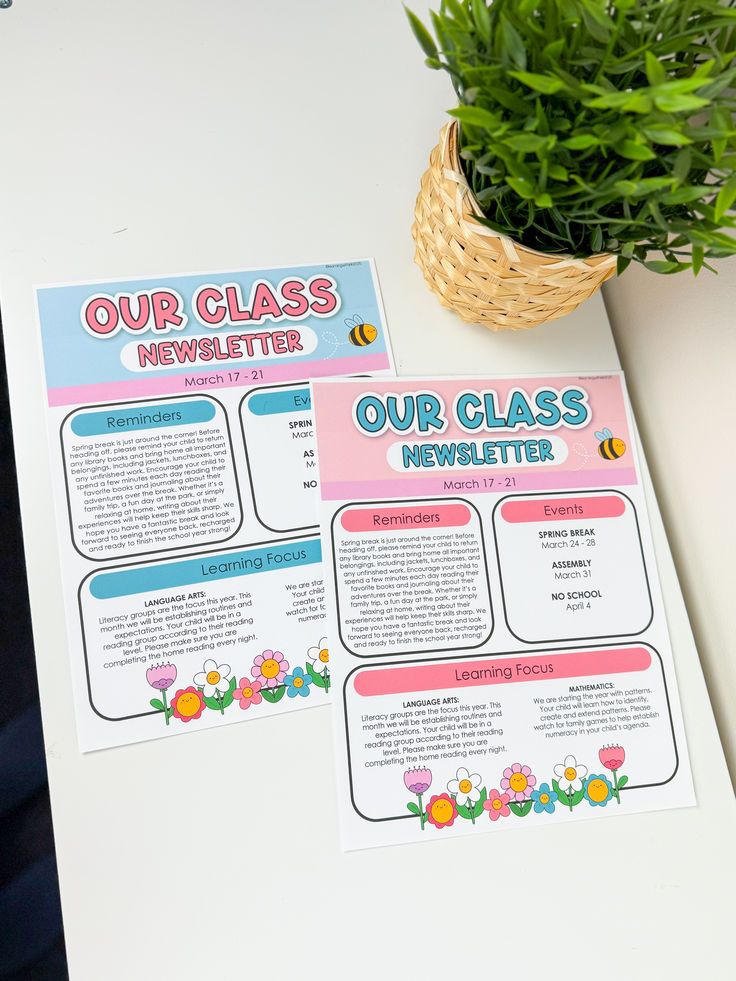 Spring Classroom Newsletter Made Easy | Editable + Cute