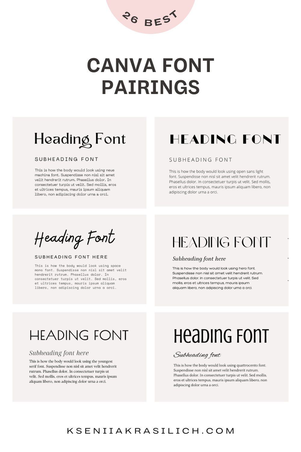 26 Canva Font Pairings For Your Next Design (Try them now!)