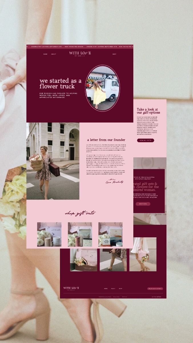 Romantic, Dreamy Showit Website & Brand Design | Florist, Floral Shop, Flower Design