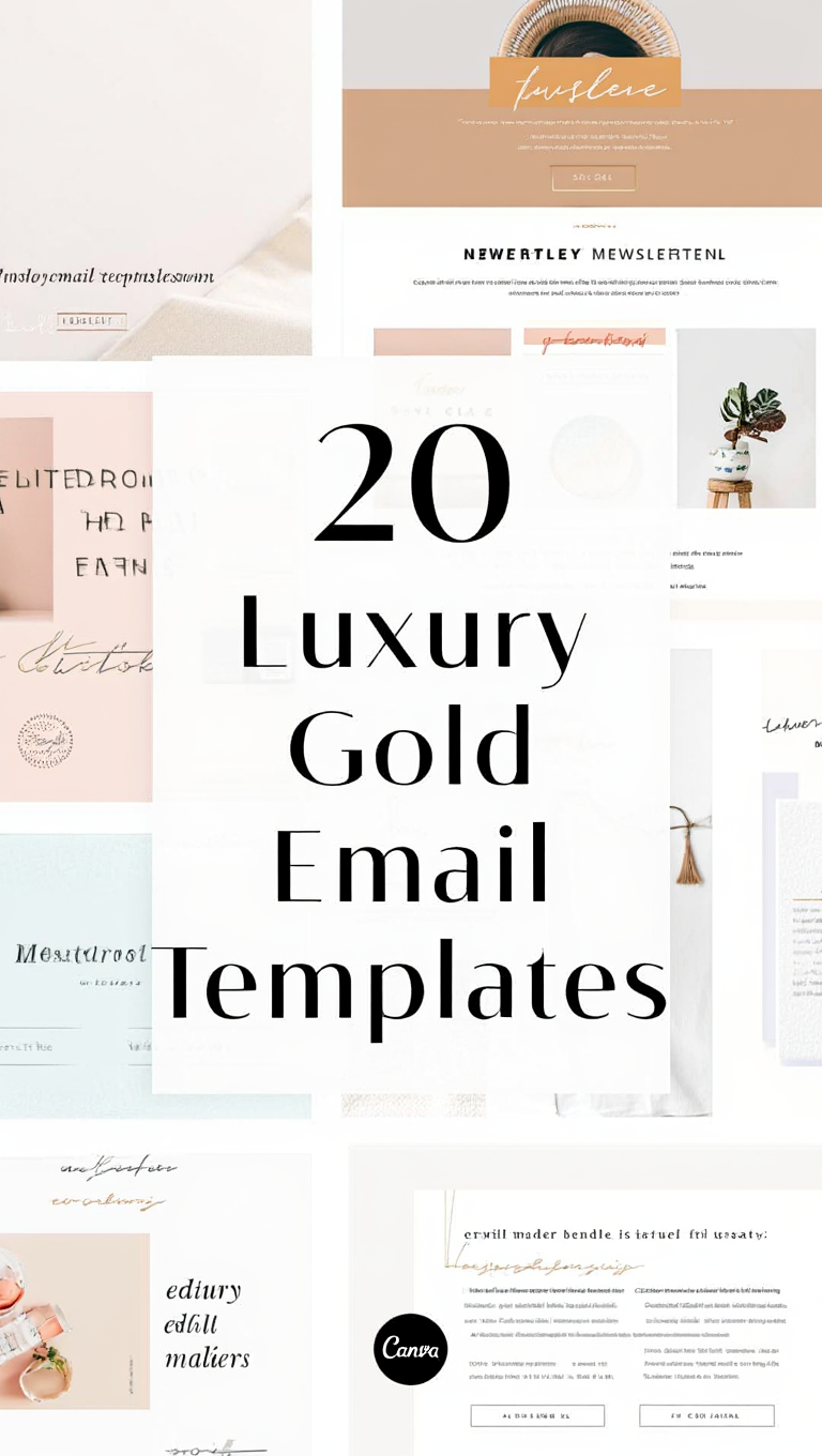 Luxury Gold Accent Email Template Pack for Canva Instant Download Templates