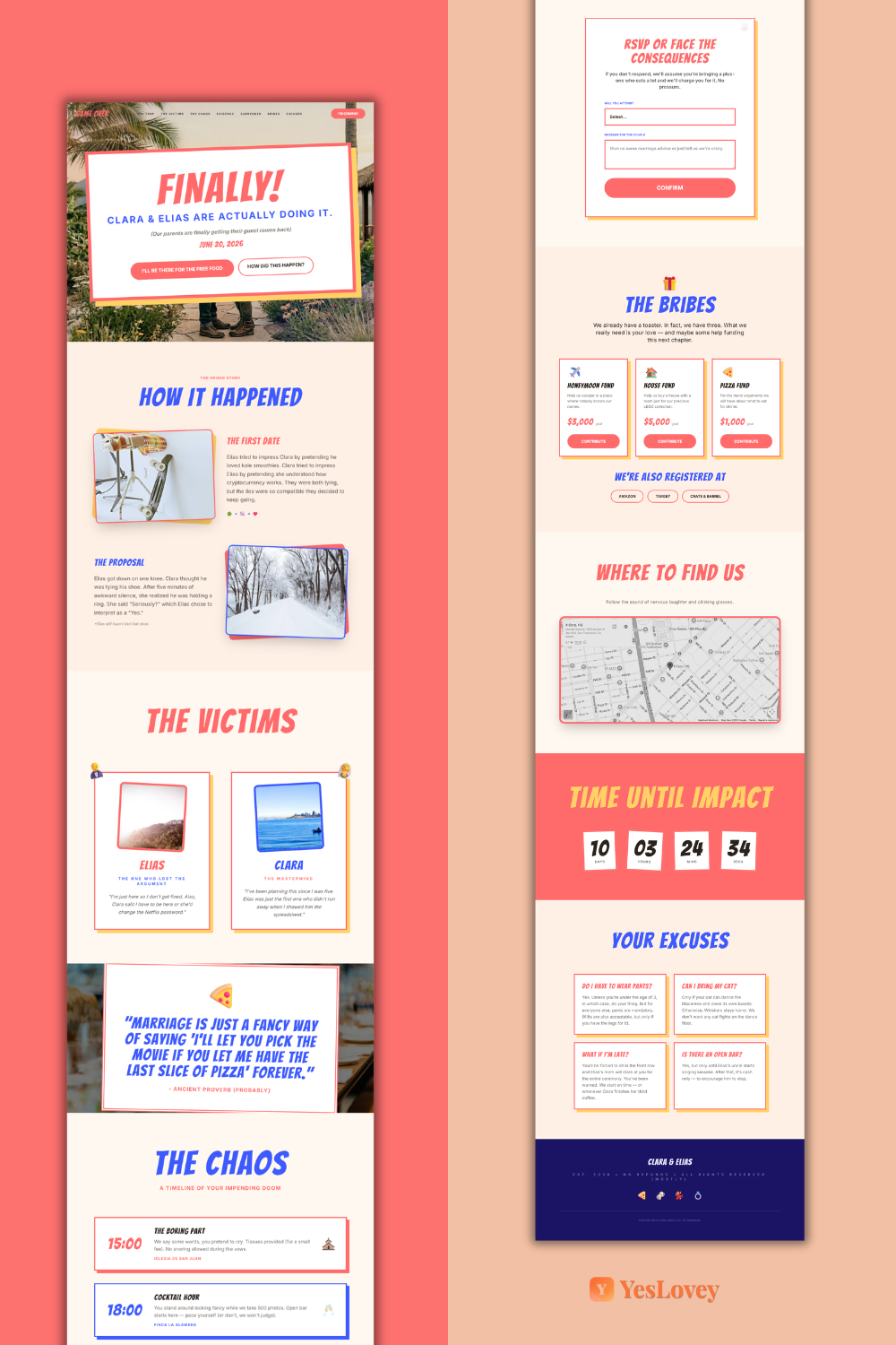 Fun & Quirky Wedding Website Design Ideas for Couples
