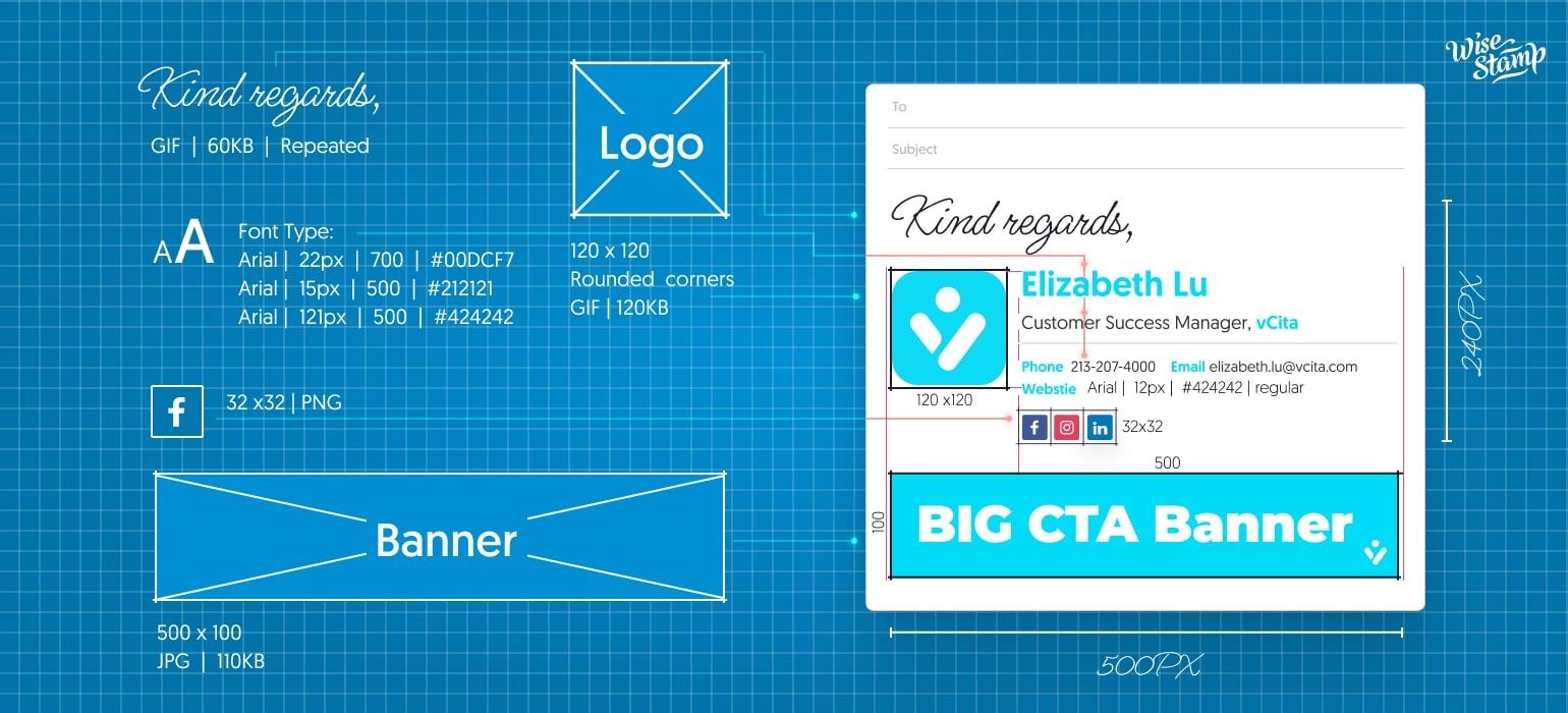 Correct Email Signature Dimensions: Width, Height & File Size