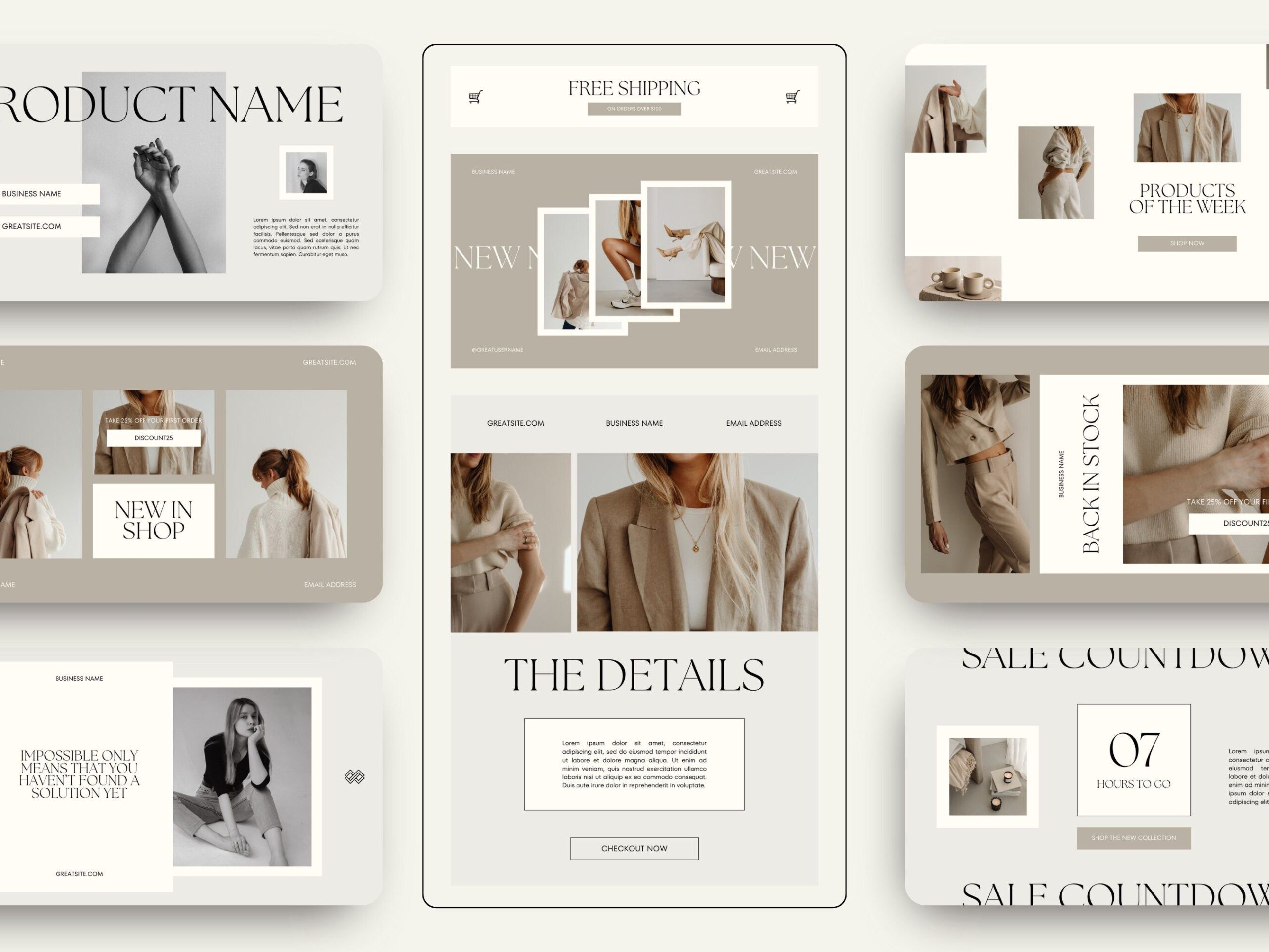 Email Marketing Templates Canva, Modern Minimalist Newsletter Template, Marketing Mailing List Design for Mailchimp Klaviyo, Email Campaigns