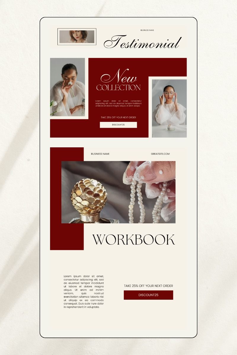 Email Marketing Template, Modern Newsletter Template, Mailing List Design, Canva