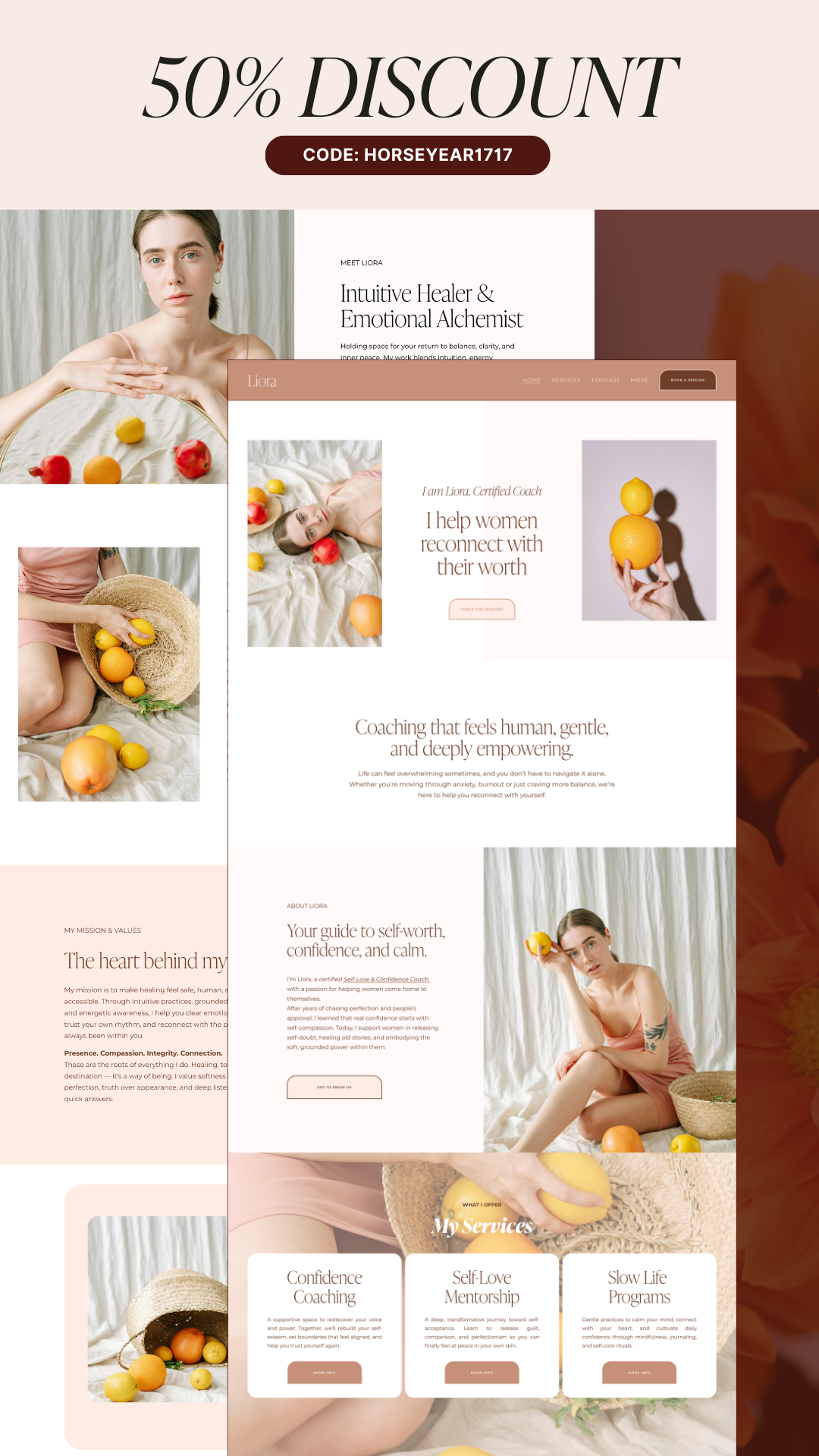 Affordable Squarespace Template for Coaches  & Wellness professionals