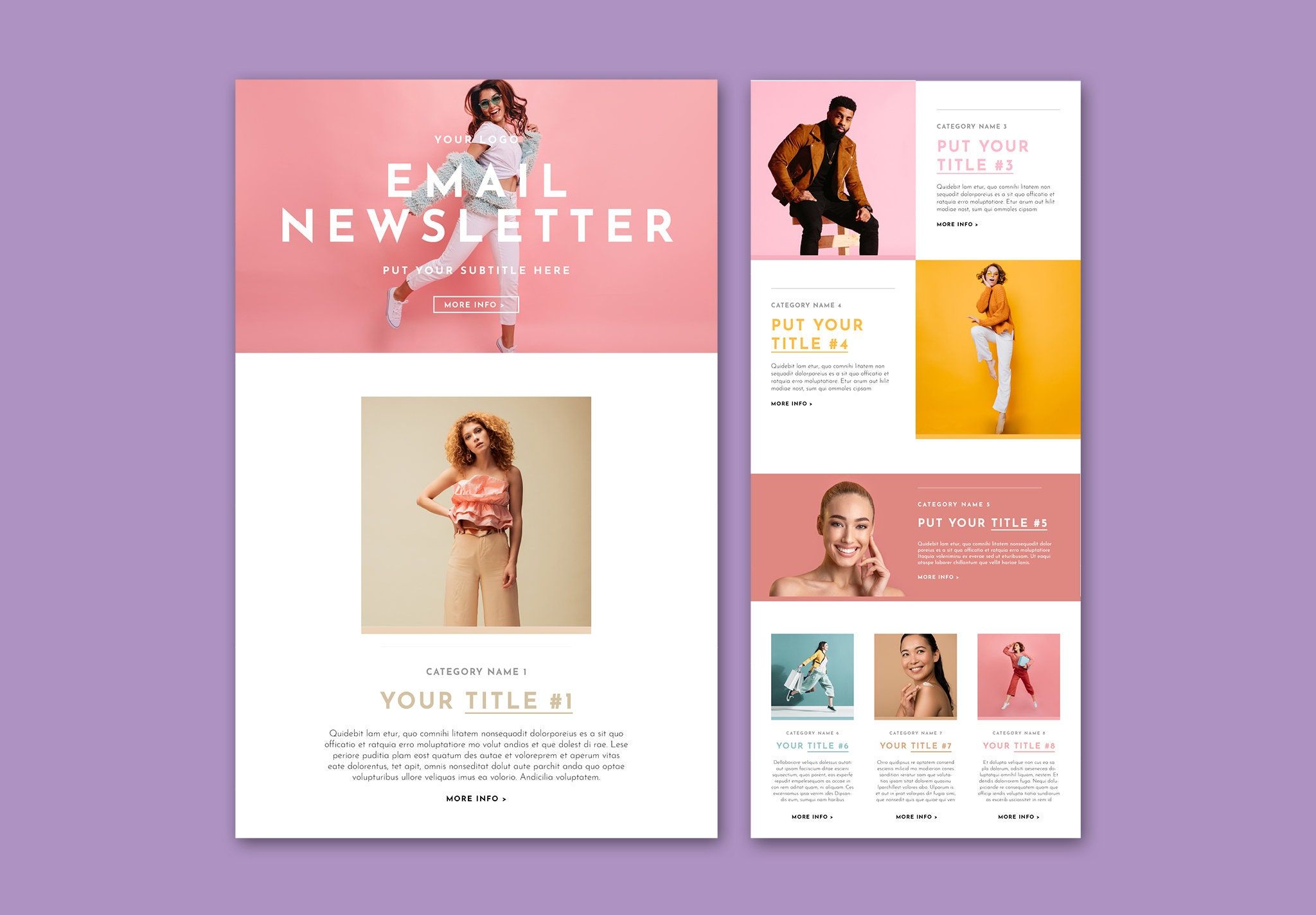 Colorful Email Newsletter Layout Template | Email Marketing | Digital Email Newsletter Layout | Email Design Layout | InDesign