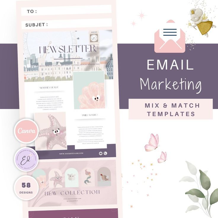 Colorful Canva Email Template Bundle – Feminine Pastel Designs