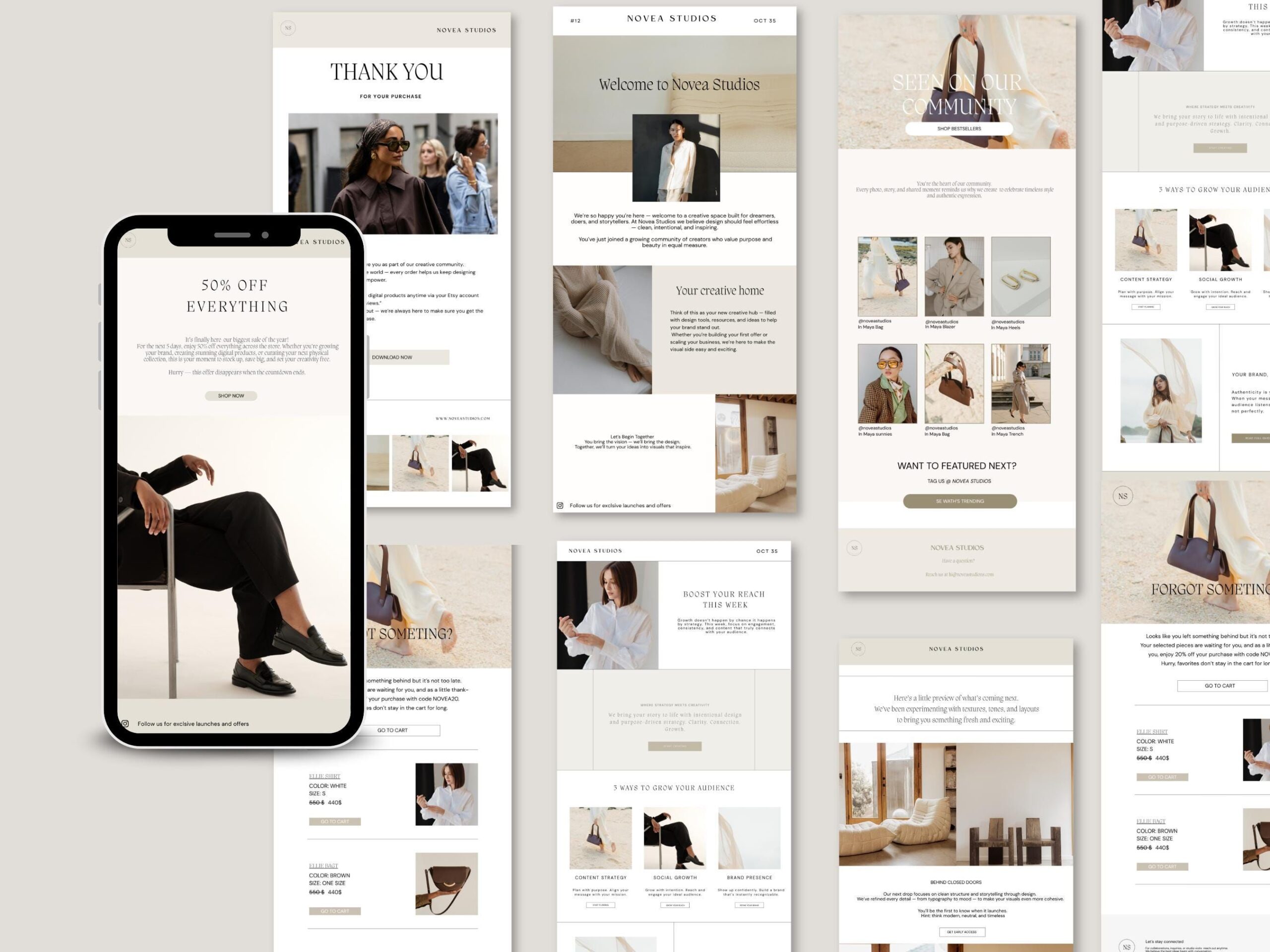Newsletter Template Canva | Aesthetic Email Template for Creators, Coaches & Small Businesses | Modern Editorial Email Design