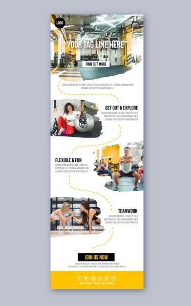 Fitness Communication Email Template for Sports Newsletters | Premium Vector Design