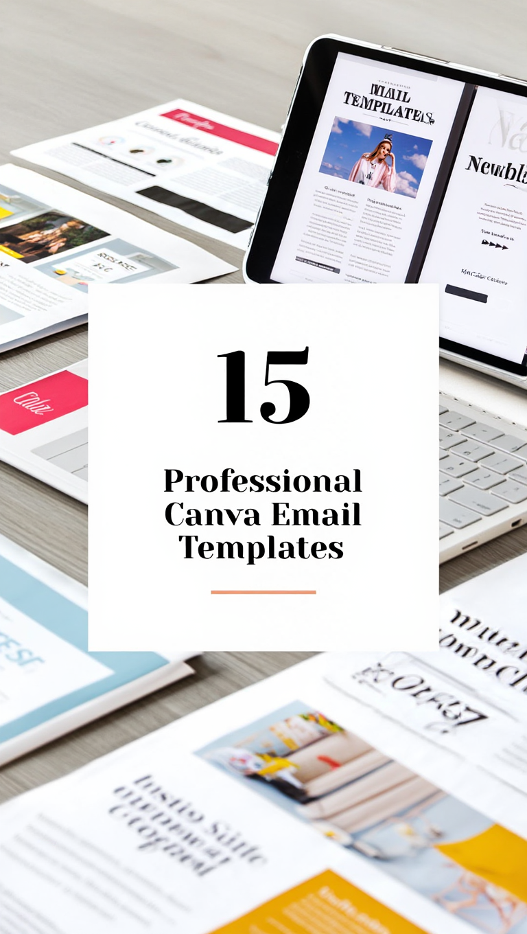 15 Minimal Workspace Canva Email Templates Flat Lay Preview