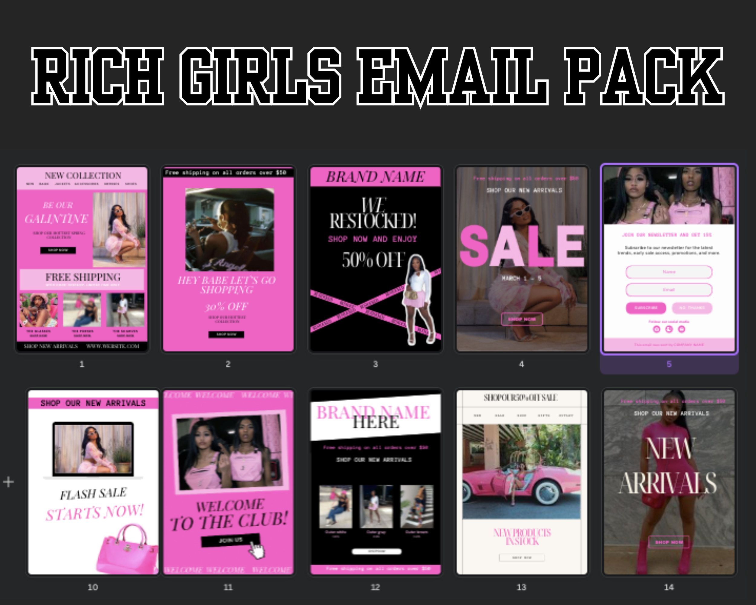 30 Email Newsletter Pack, News Letter, Girl Boss Email Newsletters, Email