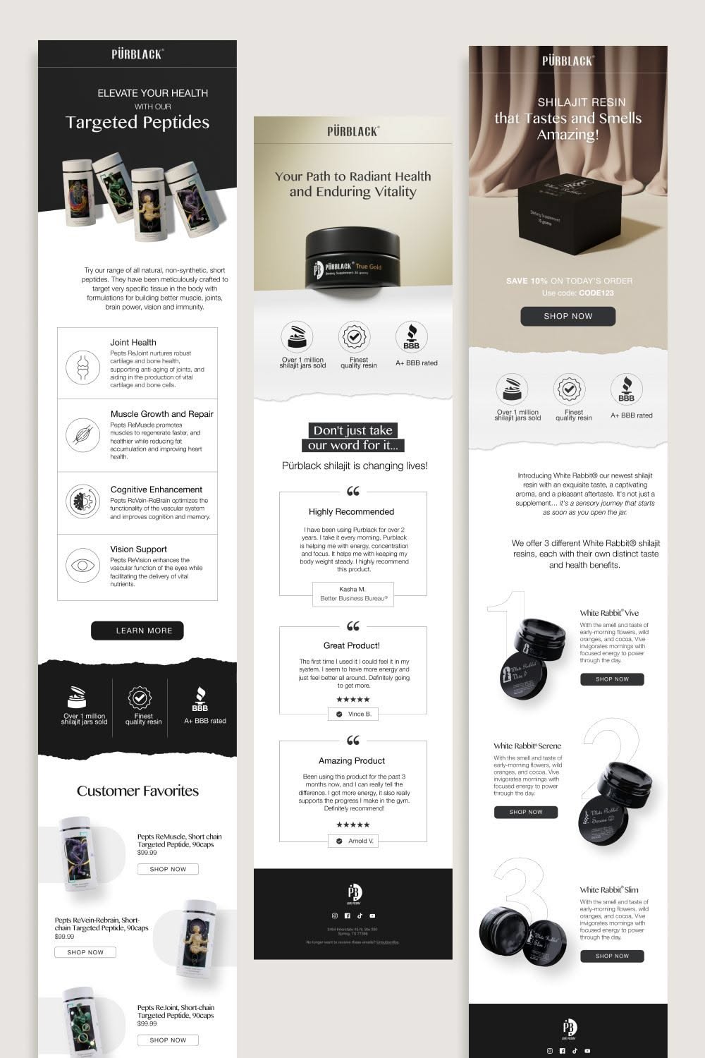 PURBLACK Email Design: Retrospective Media’s Stunning Creation for Pinterest