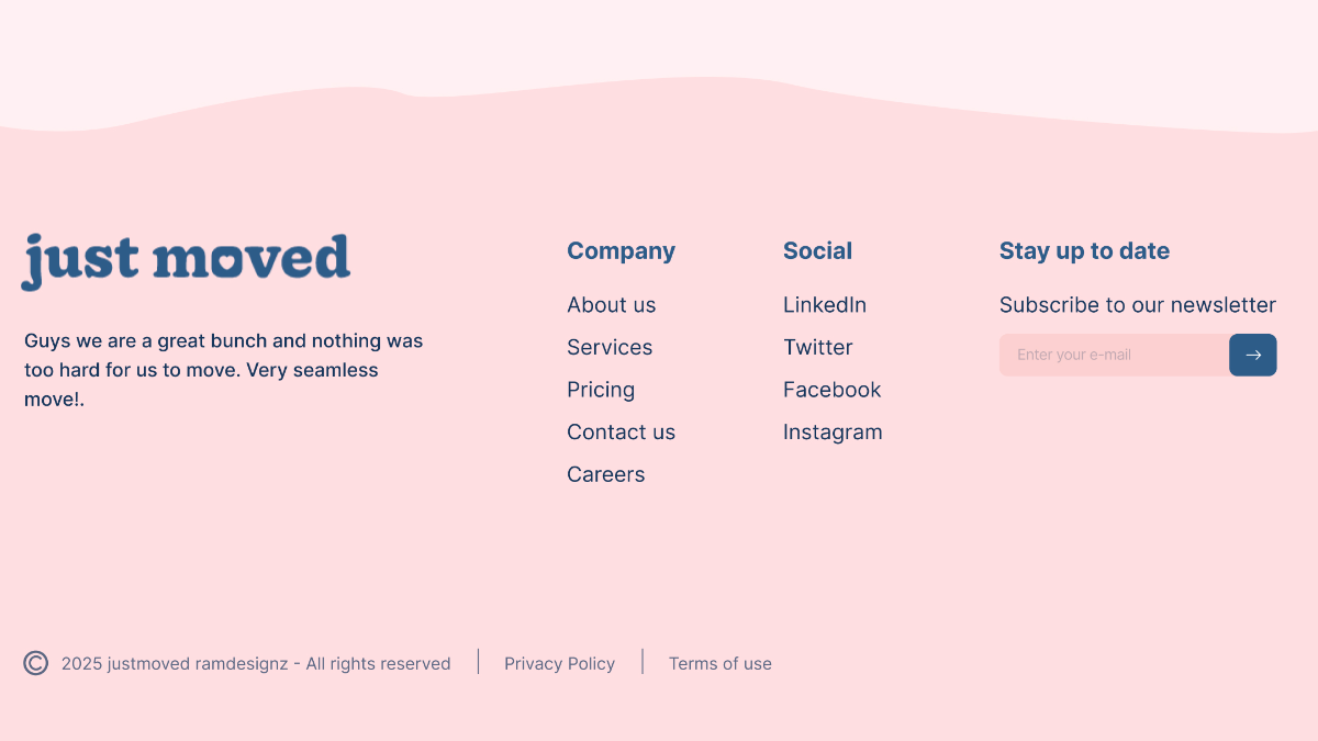 Essential Footer Design for Packers and Movers Landing Page