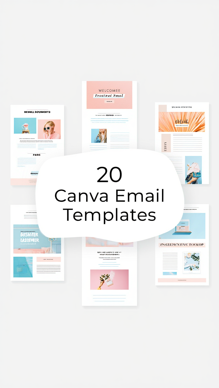30 Newsletter Designs Canva Email Template Bundle Bold Overlay