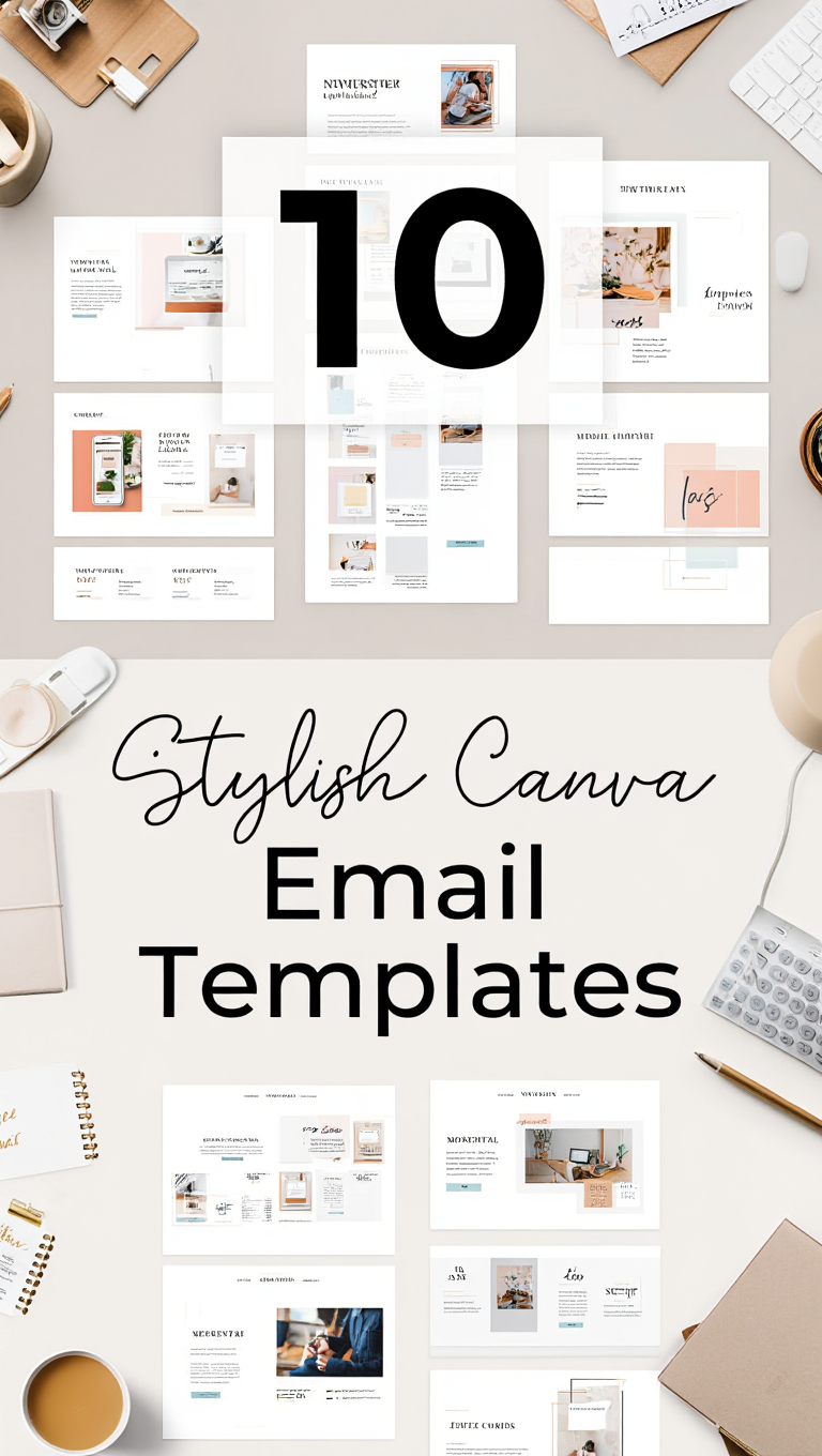 Stylish Branding Email Template Bundle Flat Lay for Canva