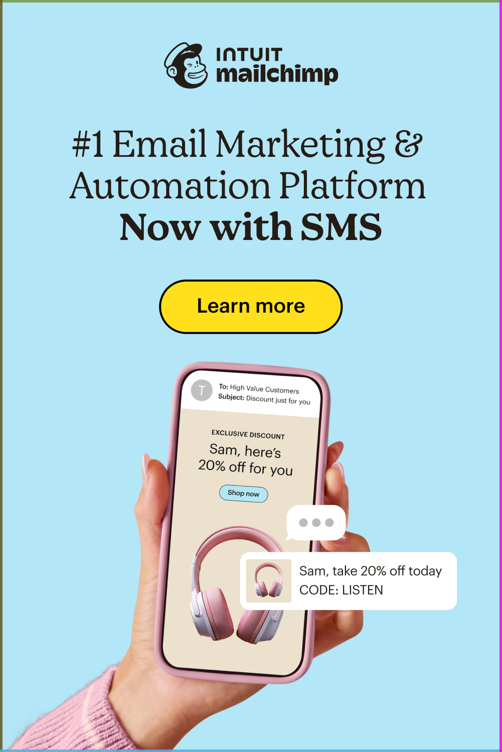 Mailchimp your marketing with Email and SMS tools