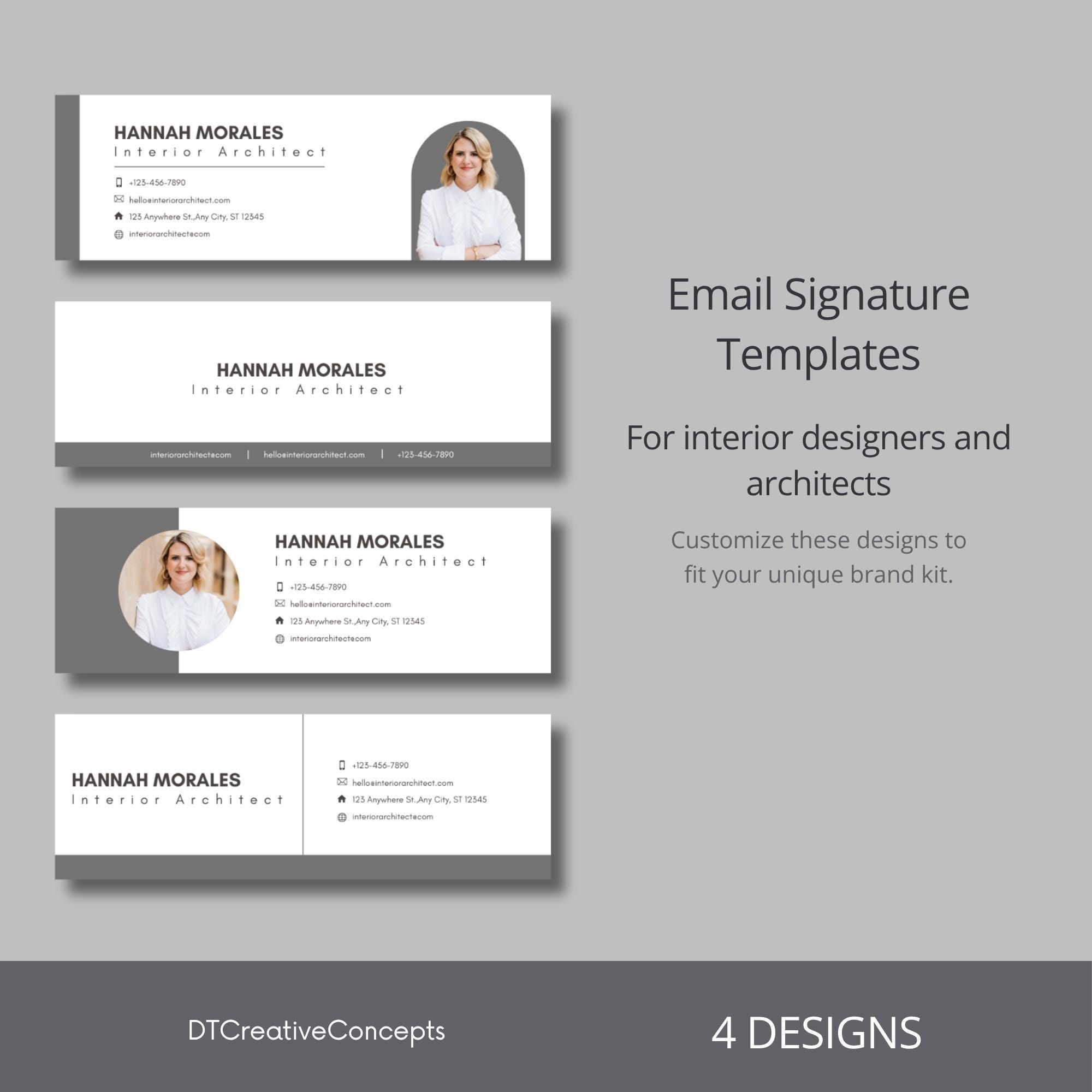 Email Signature Template Bundle For Architects and Interior Designers