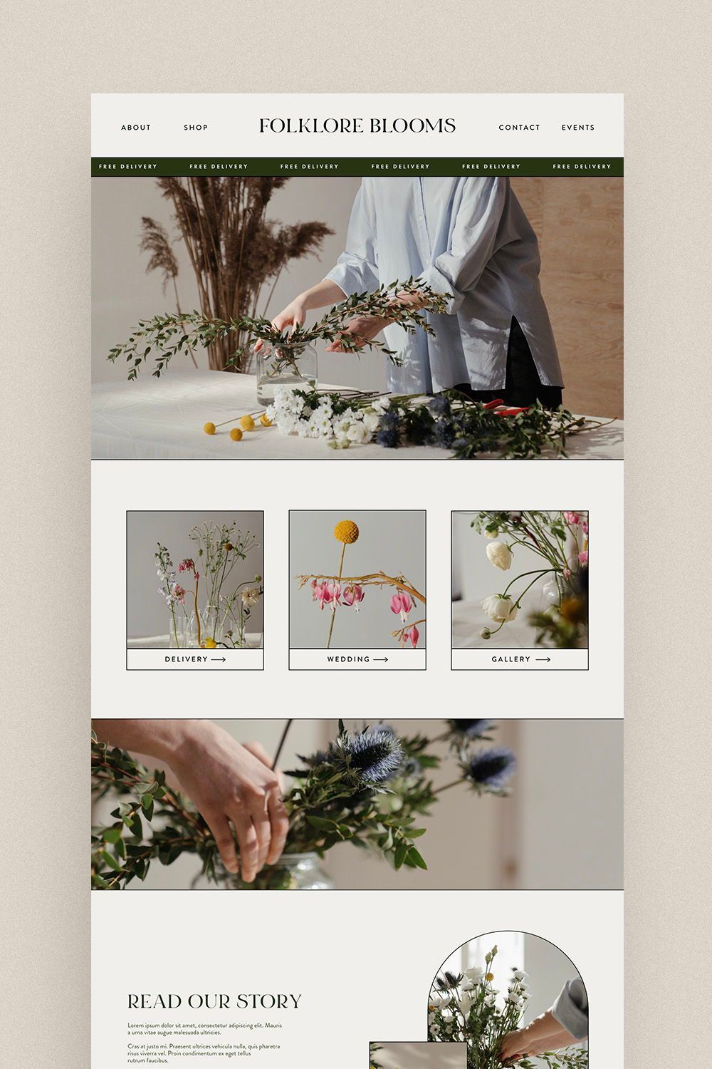 Handcrafted Florist E-Commerce Website Design and Inspiration by Lucy.C Studio