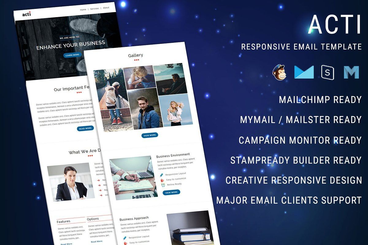 Acti – Responsive Email Template, an Email Template by Pennyblack Templates