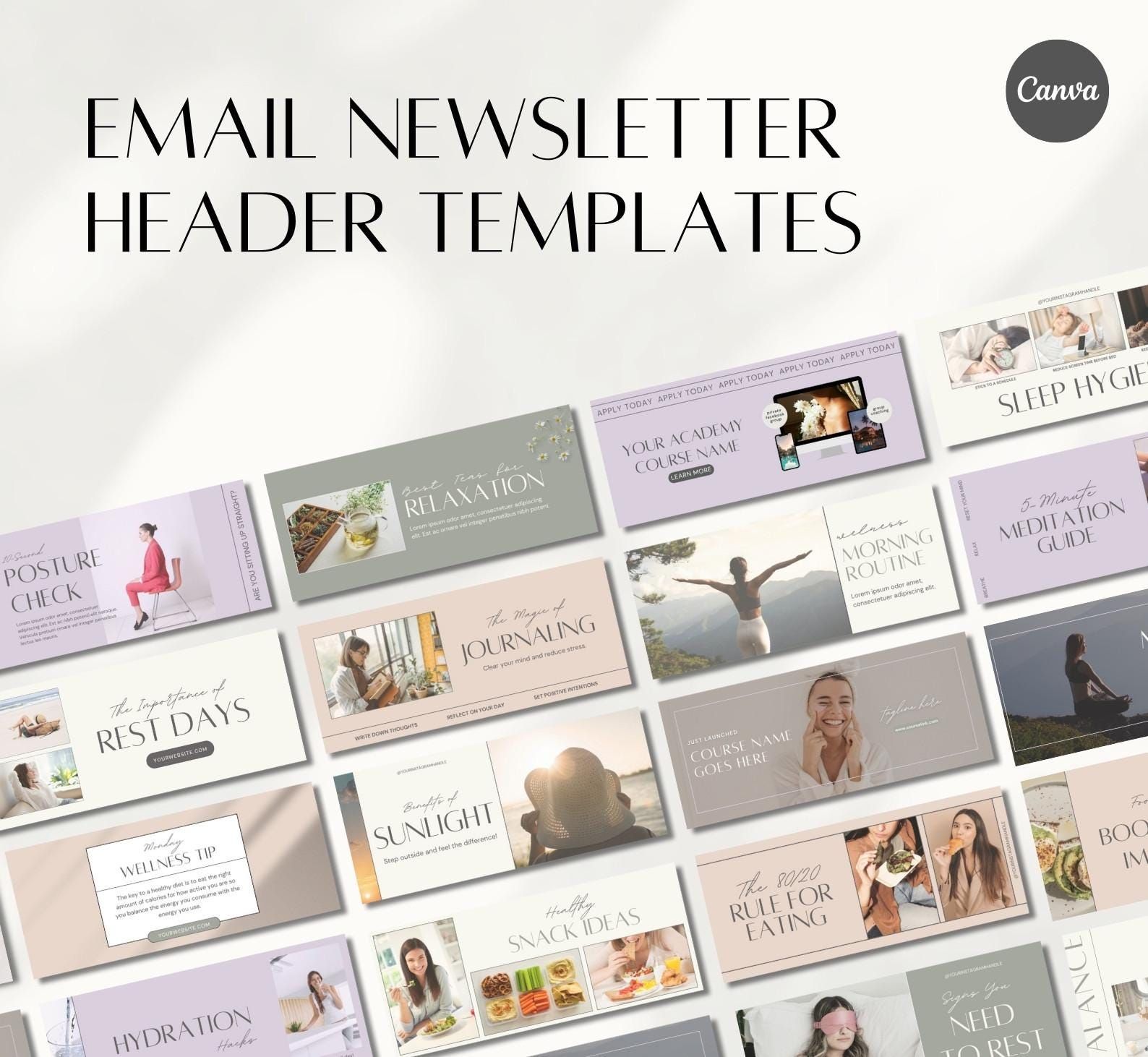 Email Newsletter Header Template | Canva | Email Marketing Templates | Coach